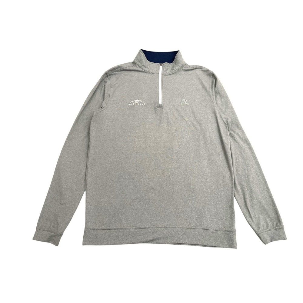 Rhoback 1/4 Zip Golf Pullover Mens Small Gray Performance Wicking Stretch